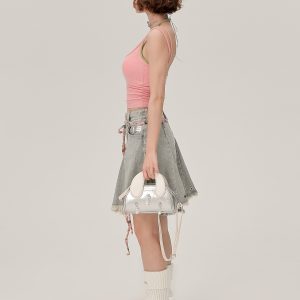 Women's Summer Fake Two-Piece Camisole with Chest Pads, Double Shoulder Straps, Sweet Spicy Inner Outer Wear Top