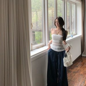 Women's Summer Loose High-Waisted Wide-Leg Jeans - Lightweight Casual Style for Effortless Y2K Fashion