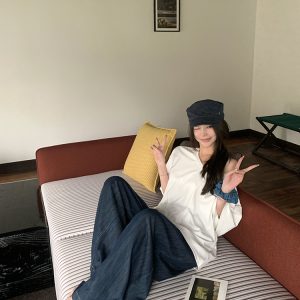 Women's Summer Loose High-Waisted Wide-Leg Jeans - Lightweight Casual Style for Effortless Y2K Fashion