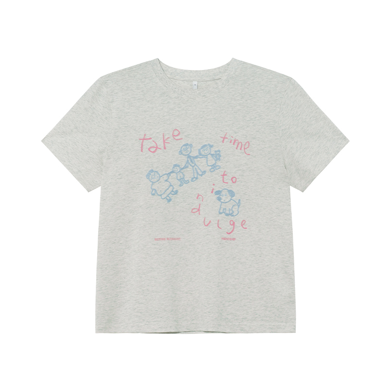 Women's Summer Loose Slim Fit Short Sleeve T-shirt with Original Letter Print and Chain Embroidery - Pure Cotton Casual Top