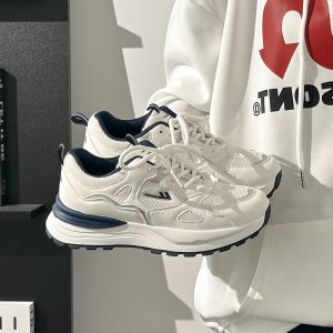 Women's Summer Mesh Breathable Casual Sports Shoes, Versatile Soft-Soled White Dad Sneakers, Korean Style for Students