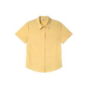 Women's Summer Short-Sleeve Shirt with Small Embroidery, Loose Fit, Slimming Design, High-End Casual Style