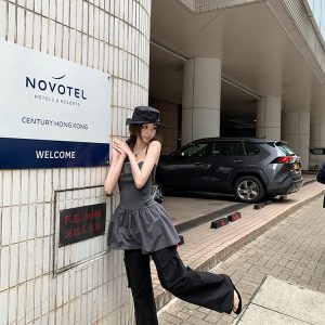 Women's Summer Vintage White Loose Wide-Leg Cargo Pants - Casual 90s American Style Streetwear