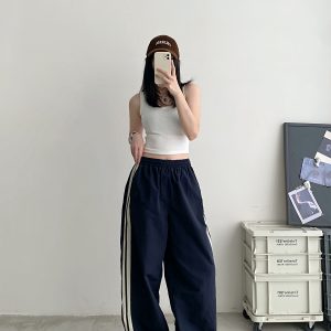 Women's Sun Grapefruit Embroidered Two-Way Stretch Slimming Sports Pants - Versatile Casual Long Pants for Activewear