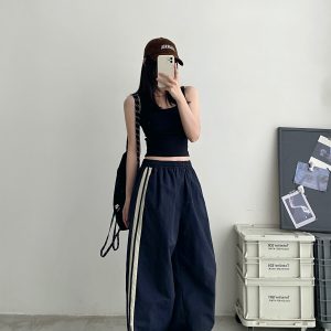 Women's Sun Grapefruit Embroidered Two-Way Stretch Slimming Sports Pants - Versatile Casual Long Pants for Activewear