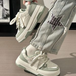 Women's Thick-Soled Big Head Shoes - Breathable White Board Shoes for Summer 2025 - Trendy Casual Footwear