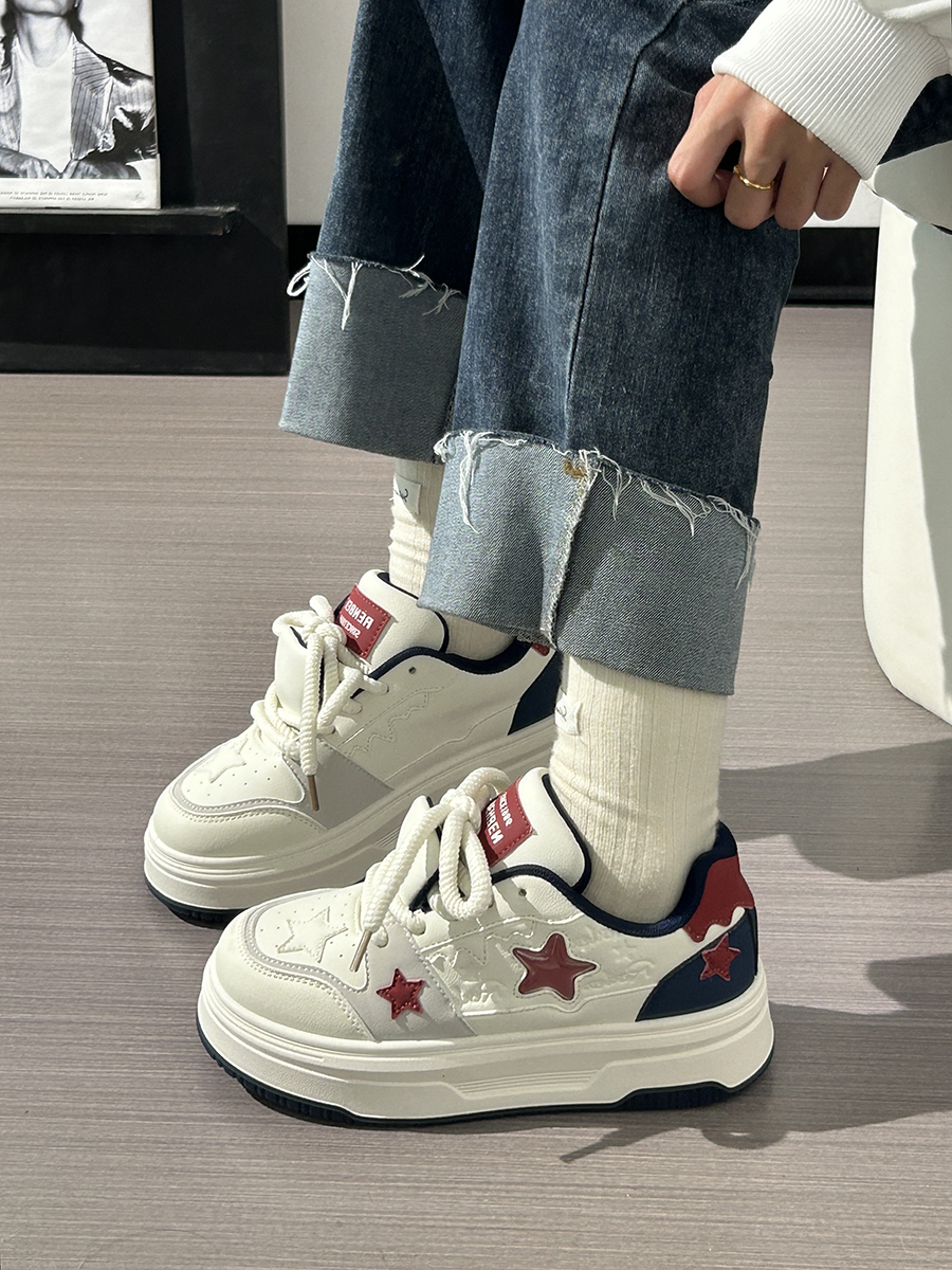 Women's Thick-Soled White Sneakers - Versatile Mesh Breathable Height-Increasing Trendy Shoes for Y2K Style Women's Thick-Soled White Sneakers - Versatile Mesh Breathable Height-Increasing Trendy Shoes for Y2K Style