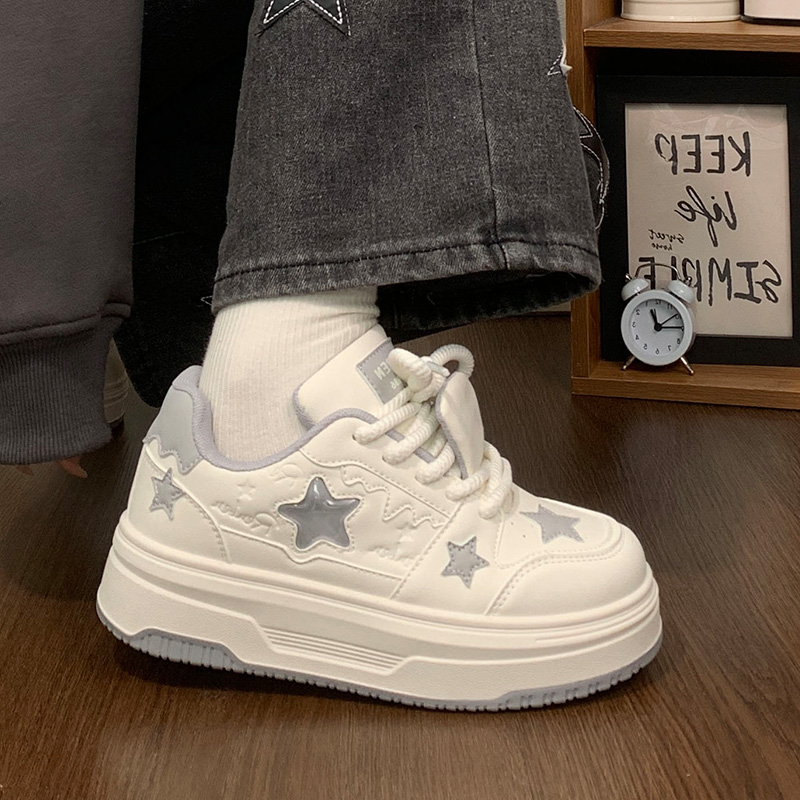 Women's Thick-Soled White Sneakers - Versatile Mesh Breathable Height-Increasing Trendy Shoes for Y2K Style Women's Thick-Soled White Sneakers - Versatile Mesh Breathable Height-Increasing Trendy Shoes for Y2K Style