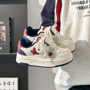 Women's Thick-Soled White Sneakers - Versatile Mesh Breathable Height-Increasing Trendy Shoes for Y2K Style