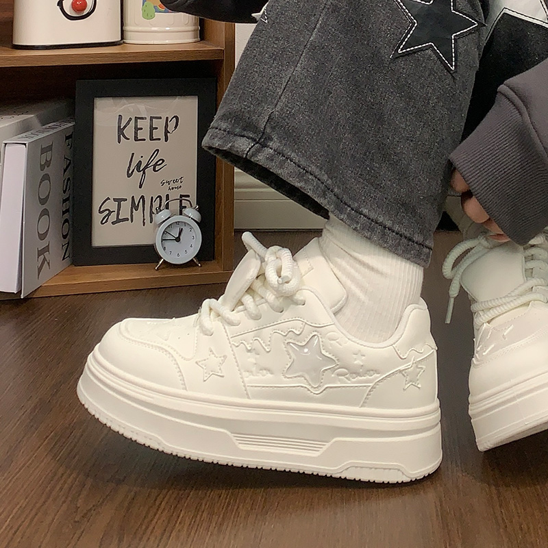 Women's Thick-Soled White Sneakers - Versatile Mesh Breathable Height-Increasing Trendy Shoes for Y2K Style Women's Thick-Soled White Sneakers - Versatile Mesh Breathable Height-Increasing Trendy Shoes for Y2K Style