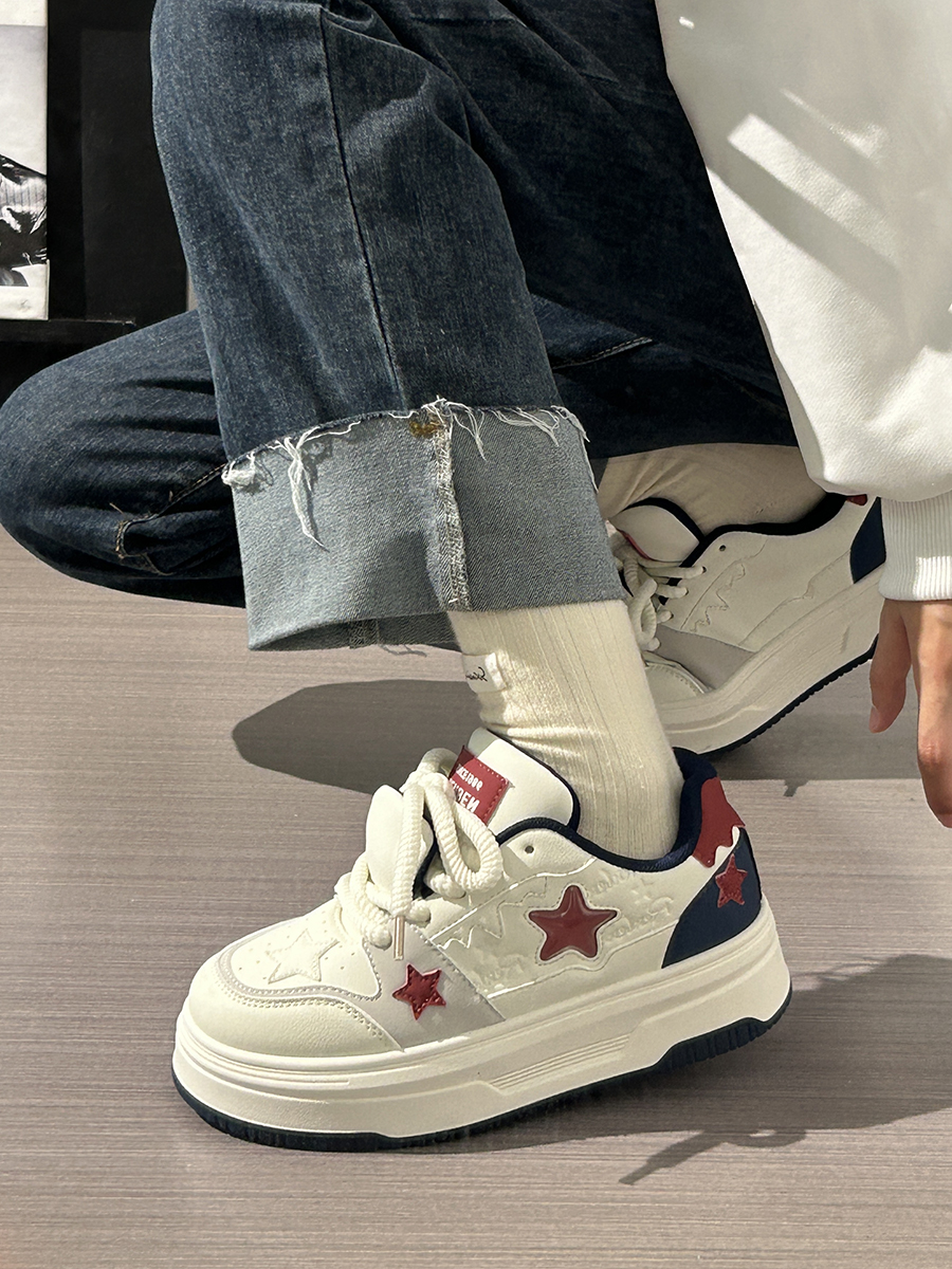 Women's Thick-Soled White Sneakers - Versatile Mesh Breathable Height-Increasing Trendy Shoes for Y2K Style Women's Thick-Soled White Sneakers - Versatile Mesh Breathable Height-Increasing Trendy Shoes for Y2K Style