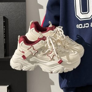 Women's Trendy Breathable Summer Sports Shoes - Thick-Soled Mesh Dad Sneakers, Soft Sole, Ins Style, Perfect for Casual Wear