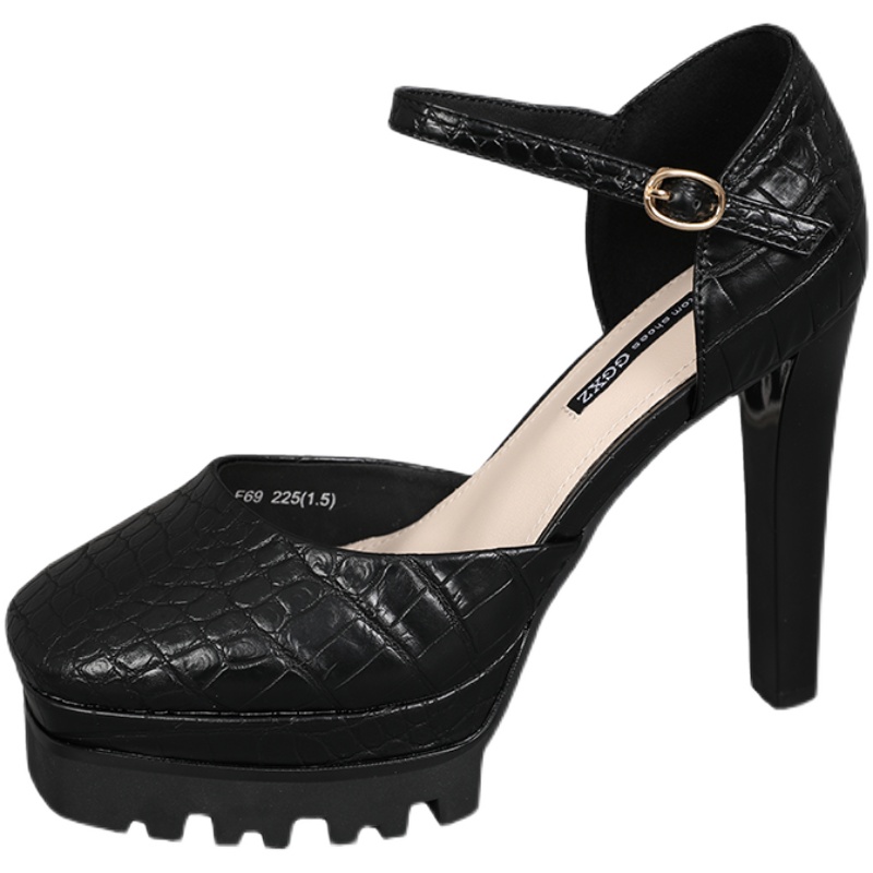 Women's Ultra-High Heel One-Strap Chunky Heel Square-Toe Platform Shoes for Ceremonies & Runway - 2025 Trend Women's Ultra-High Heel One-Strap Chunky Heel Square-Toe Platform Shoes for Ceremonies & Runway - 2025 Trend