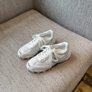 Women's Ultra-Light Breathable White Sneakers 2025 – Summer Mesh Casual Jogging Shoes with Thick Sole for Comfort and Style