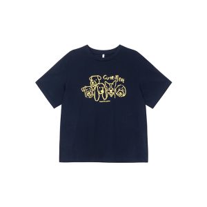 Women's Velvet Foam Dog Print Short Sleeve T-Shirt - Summer Loose Round Neck Pure Cotton Top in Trendy Y2K Style