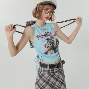 Women's Vintage American Design Small Cami Top - Sweet and Spicy Summer Style