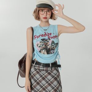 Women's Vintage American Design Small Cami Top - Sweet and Spicy Summer Style