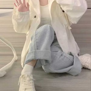Women's Vintage Chic Lightweight White Sun Protection Jacket with Hood, Short Cardigan for Junior High and High School Students