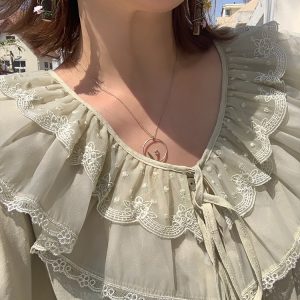 Women's Vintage Green Ruffled Linen Shirt and Floral A-Line Skirt Set - Summer Fashion, Boho Style, Perfect for 90s Inspired Looks