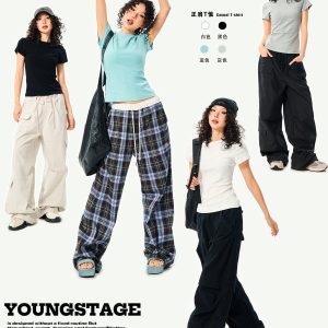 Women’s Vintage Slim Fit Crop Top - Basic Versatile Solid Color Short Sleeve T-Shirt for Summer Casual Style