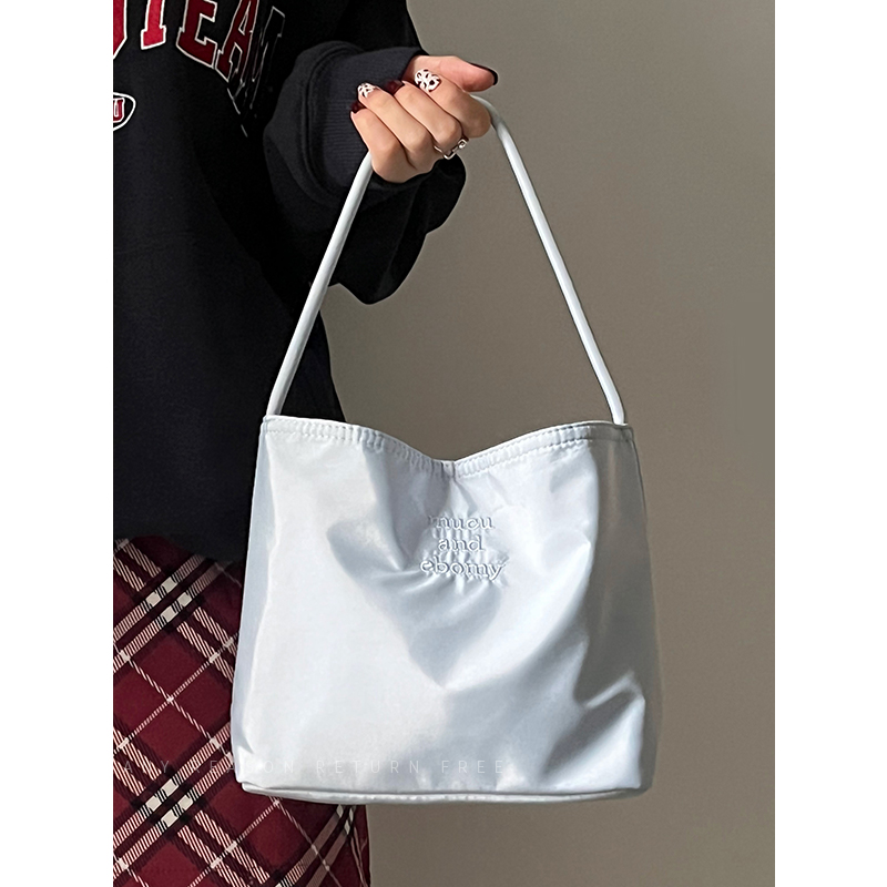 Women's Waterproof Nylon Underarm Shoulder Bag - 2025 Fashion Embroidered Canvas, Versatile Casual Style