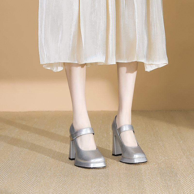 Women's Waterproof Platform Chunky Heeled Mary Jane Shoes with Square Toe for Height Increase - 2025 Trendy Fashion Footwear