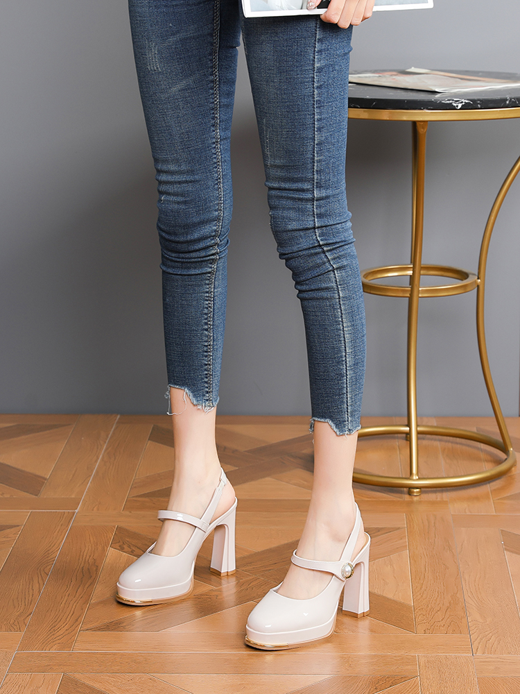 Women's Waterproof Platform One-Strap High Heels - Chunky Heel Backless Closed-Toe Fashion Sandals for 2025 Women's Waterproof Platform One-Strap High Heels - Chunky Heel Backless Closed-Toe Fashion Sandals for 2025