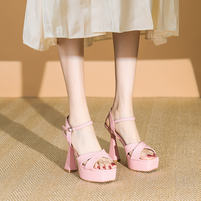 Women's Waterproof Platform Sandals 2025 Summer Fashion, Square Toe One Strap High Heels, Chunky Heel 11CM Women's Waterproof Platform Sandals 2025 Summer Fashion, Square Toe One Strap High Heels, Chunky Heel 11CM