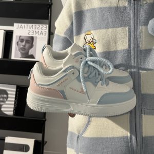 Women's White Canvas Sneakers - Lightweight, Breathable Mesh Summer Shoes, Korean Style Versatile Trendy Sports Footwear for Students