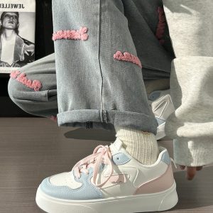 Women's White Canvas Sneakers - Lightweight, Breathable Mesh Summer Shoes, Korean Style Versatile Trendy Sports Footwear for Students