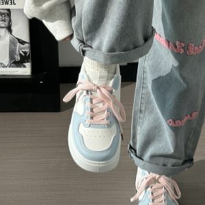 Women's White Canvas Sneakers - Lightweight, Breathable Mesh Summer Shoes, Korean Style Versatile Trendy Sports Footwear for Students