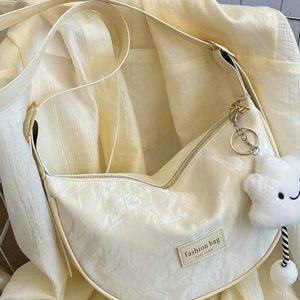 Women's White Dumpling Bag - High-End Versatile Shoulder & Crossbody Bag for Summer 2025 Fashion