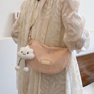 Women's White Dumpling Bag - High-End Versatile Shoulder & Crossbody Bag for Summer 2025 Fashion