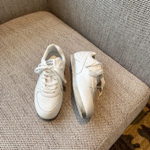 Women's White Genuine Leather Sneakers - Retro 2025 Training Shoes, Lightweight Thick Sole, Non-Slip Casual Sports Footwear