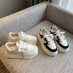 Women's White Height-Increasing Sneakers 2025 - Versatile Thick-Soled Casual Sports Shoes for Students