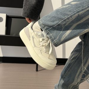 Women's White Sneakers 2025 - Breathable Simple Board Shoes for Students, Korean Style, Versatile Casual Footwear, Trendy INS Fashion