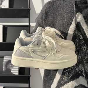 Women's White Sneakers 2025 - Breathable Simple Board Shoes for Students, Korean Style, Versatile Casual Footwear, Trendy INS Fashion