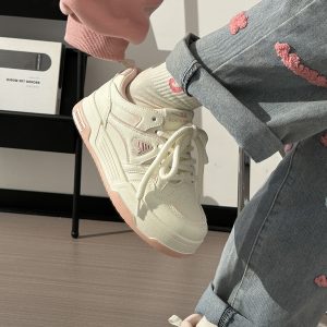 Women's White Thick-Soled Sneakers - Breathable Summer Board Shoes, Versatile Niche Design for Everyday Wear