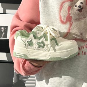 Women's White Thick-Soled Sneakers - Breathable Summer Board Shoes, Versatile Niche Design for Everyday Wear