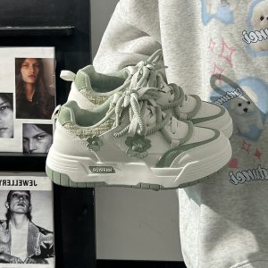 Women's White Thick-Soled Sneakers - Breathable Summer Board Shoes, Versatile Niche Design for Everyday Wear