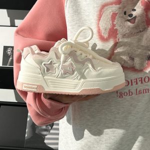 Women's White Thick-Soled Sneakers - Breathable Summer Board Shoes, Versatile Niche Design for Everyday Wear