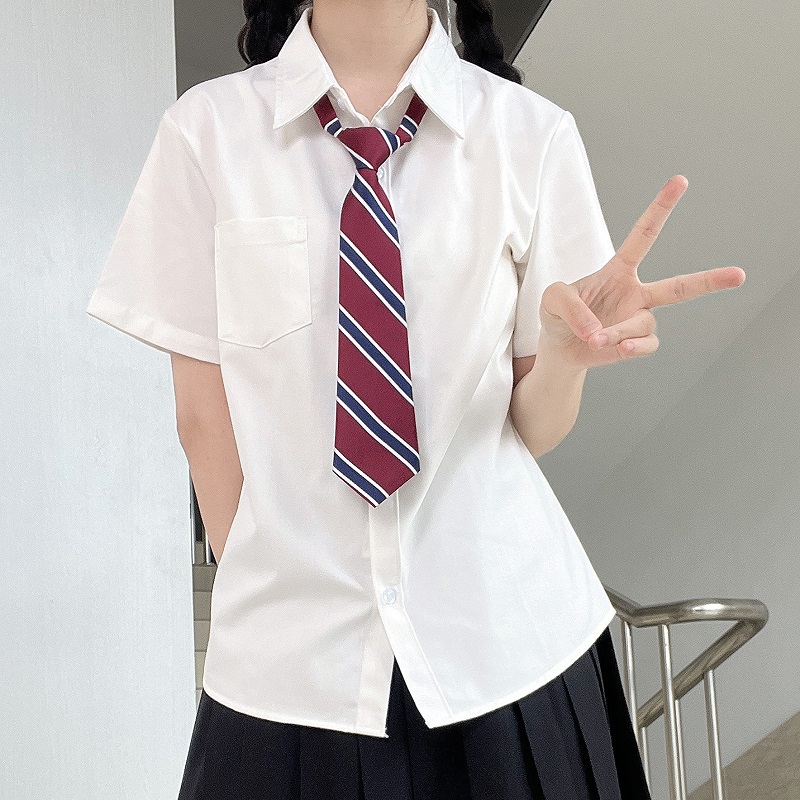 Women's Wrinkle-Resistant JK Shirt Set - Long Sleeve & Short Sleeve Basic Uniform, College Style Spring & Autumn White Top Women's Wrinkle-Resistant JK Shirt Set - Long Sleeve & Short Sleeve Basic Uniform, College Style Spring & Autumn White Top