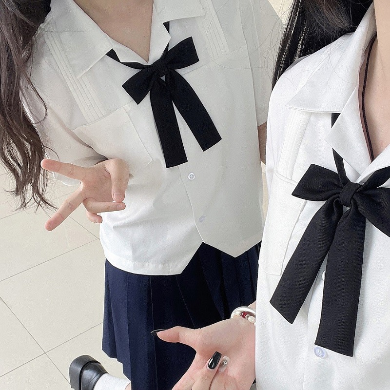 Women's Wrinkle-Resistant JK Shirt Set - Long Sleeve & Short Sleeve Basic Uniform, College Style Spring & Autumn White Top Women's Wrinkle-Resistant JK Shirt Set - Long Sleeve & Short Sleeve Basic Uniform, College Style Spring & Autumn White Top