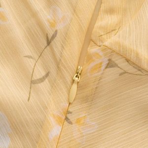 Women's Yellow Floral Long Dress - French Style, Spaghetti Strap, Waist-Cinching, Slim-Fit, Elegant Vacation Outfit