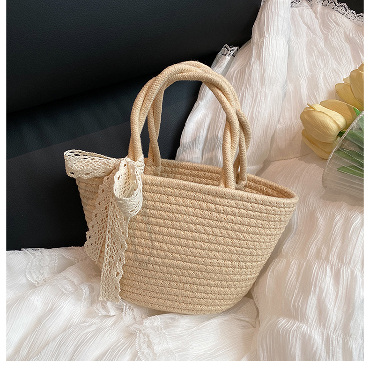 Woven Pastoral Style Tote Bag for Women - Versatile Beach & Vacation Straw Storage Bag