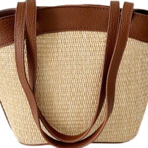 Woven Shoulder Bag for Women - French Retro Vegetable Basket, Casual Beach Vacation Style, Versatile Fashion Accessory