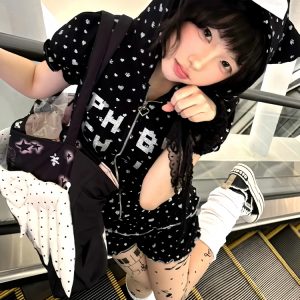 Y2K Bubble Sleeve Hooded T-Shirt and Shorts Set for Women - Trendy Summer Subculture Look
