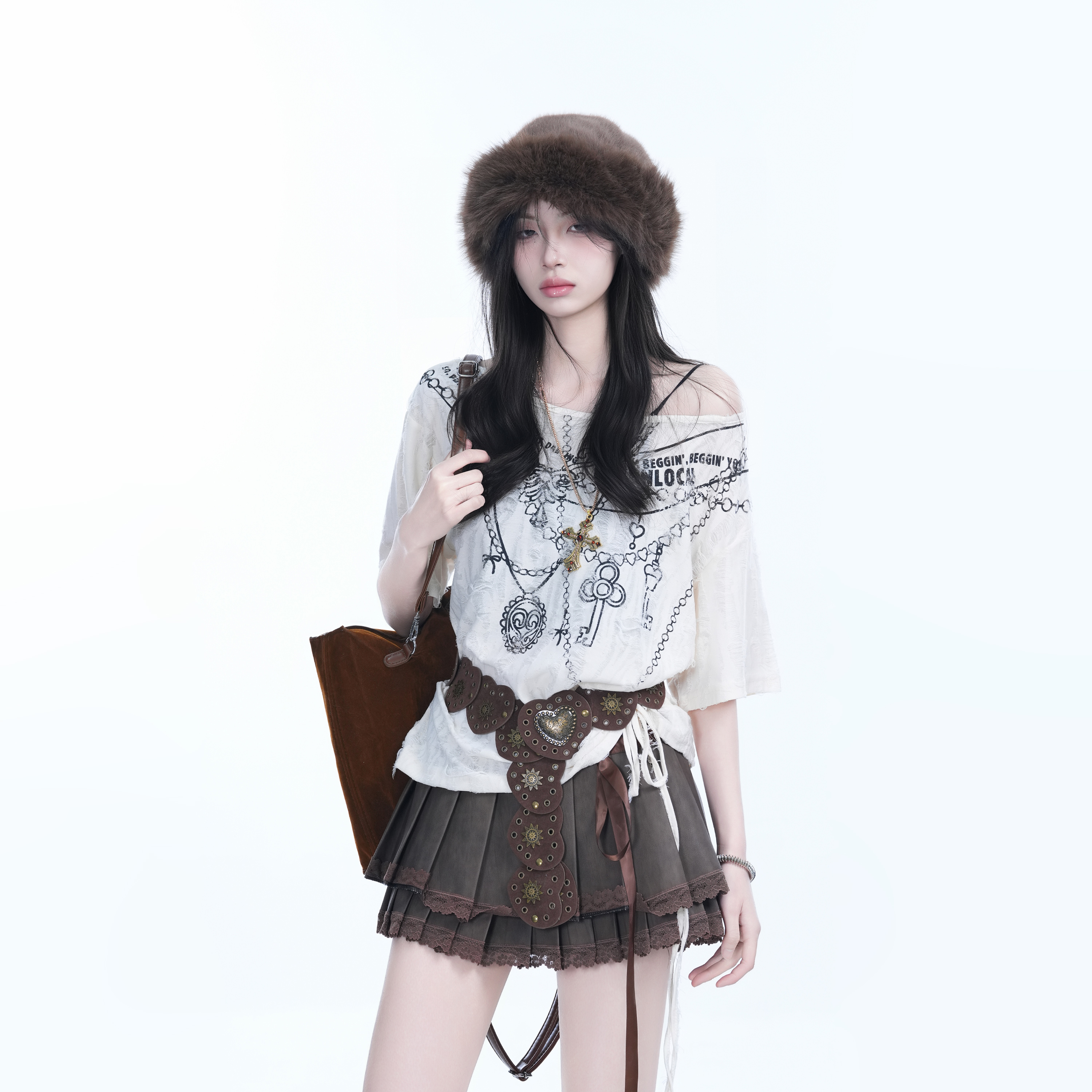 Y2K Butterfly Off-Shoulder Sleeveless T-Shirt - Destructive Feeling Women's Fashion Top for a Trendy Look