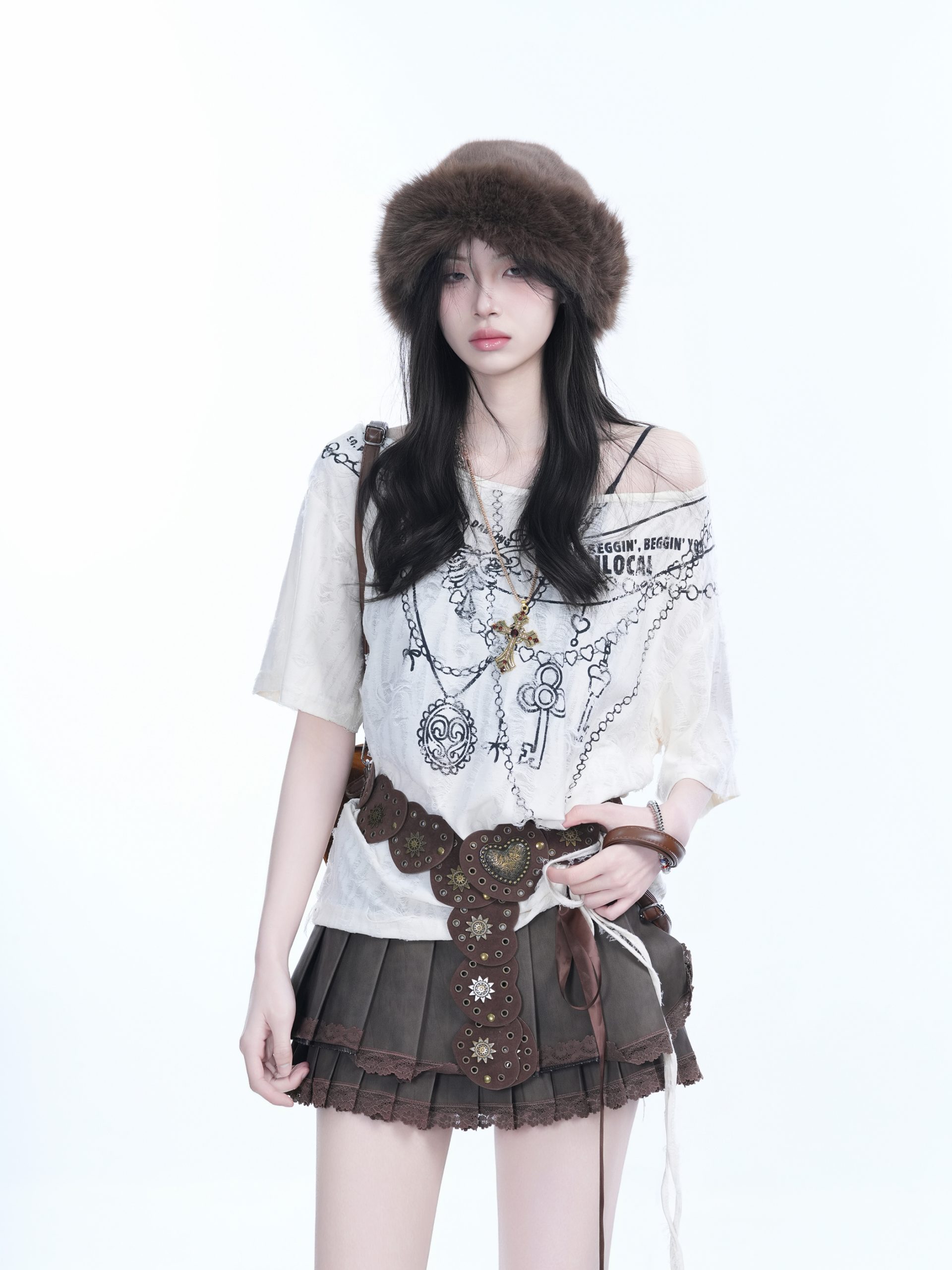 Y2K Butterfly Off-Shoulder Sleeveless T-Shirt - Destructive Feeling Women's Fashion Top for a Trendy Look Y2K Butterfly Off-Shoulder Sleeveless T-Shirt - Destructive Feeling Women's Fashion Top for a Trendy Look