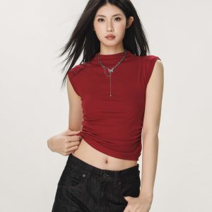 Y2K Casual Sleeveless Top for Women - High-End Feel Beer Captain American Style
